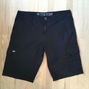 Zoo York Cargo Shorts Mens 36 Black Ripstop Cotton Relaxed Skate Streetwear